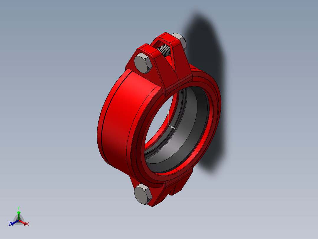 dn80沟槽卡箍正等轴测图