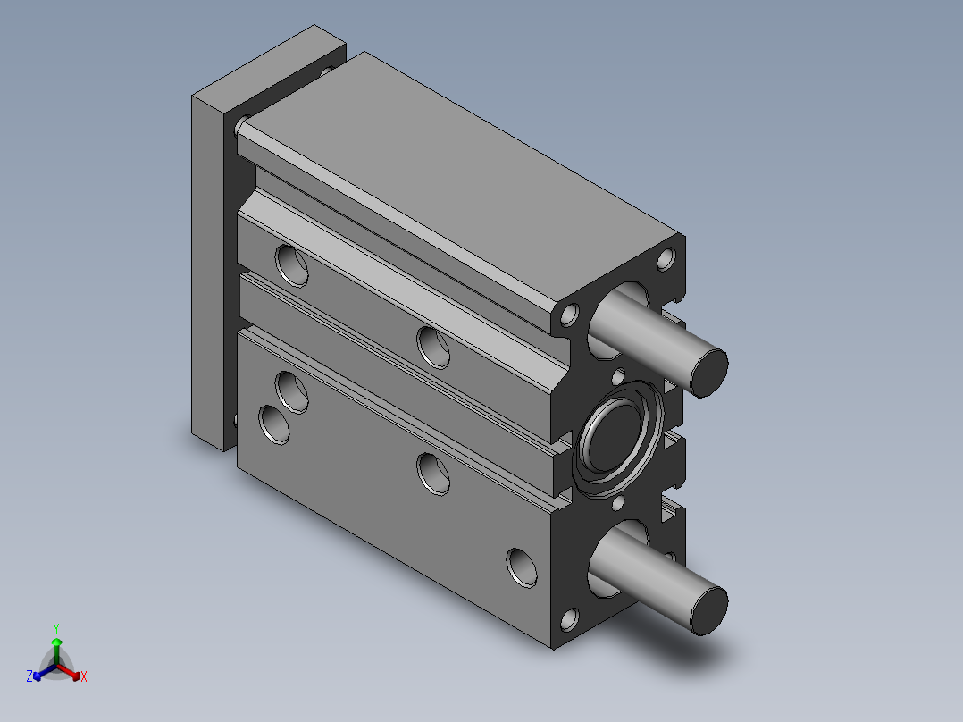 气缸ACQ32x70正等轴测图