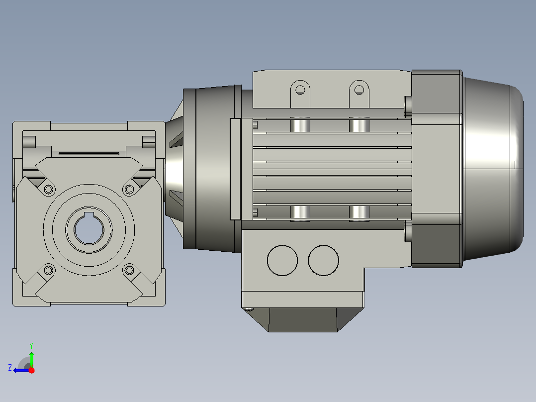 防爆减速电机-NMRV04010FA171B14V5YS-037-2P3右视图