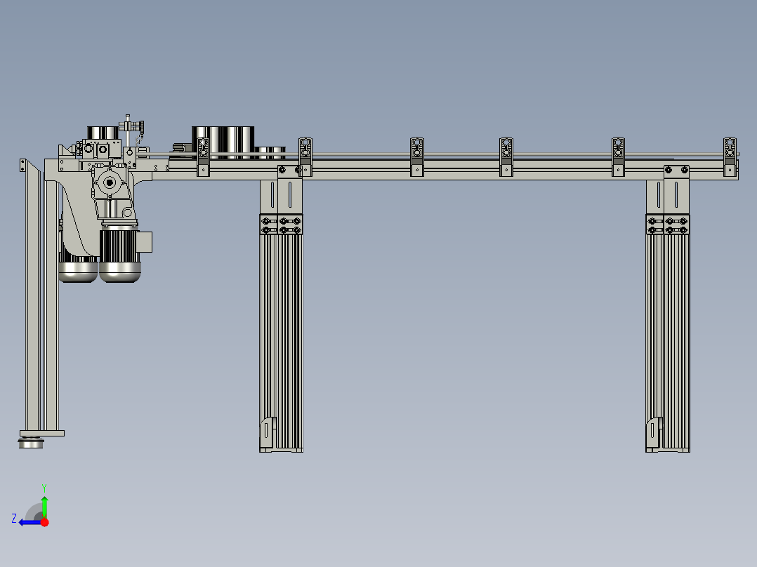 塑料模板回收输送右视图
