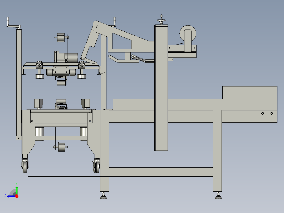 Y-01-左右驱动封箱机总装配体右视图