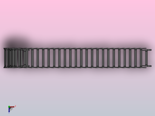 弯曲半径150内高60两侧打开型桥式拖链_DMD60BD-30-300-150R-30俯视缩略图