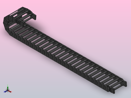 弯曲半径150内高60两侧打开型桥式拖链_DMD60BD-30-300-150R-30正等轴测缩略图