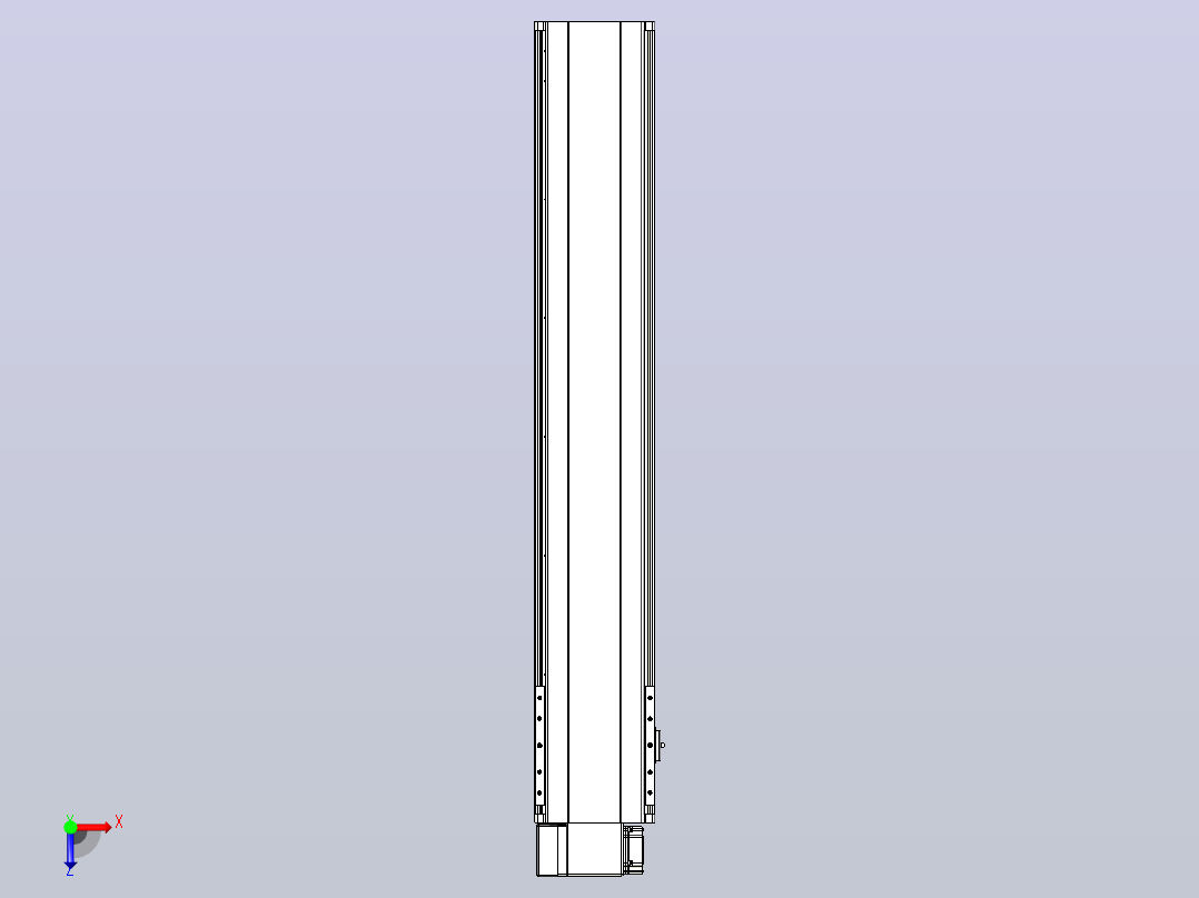 皮带直线轴半封闭可选导轨TPA-HNB-202D-140-L1000-LP-Y-P75-N3俯视图