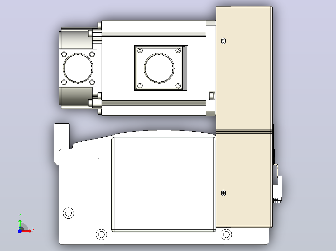 皮带直线轴半封闭可选导轨TPA-HNB-220D-176-L1800-RU-Y-P1K-N3前视图