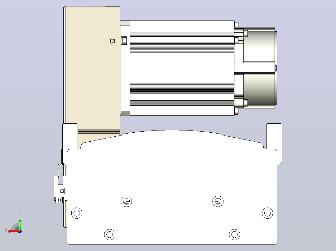 皮带直线轴半封闭可选导轨TPA-HNB-220D-176-L1800-RU-Y-P1K-N3后视图