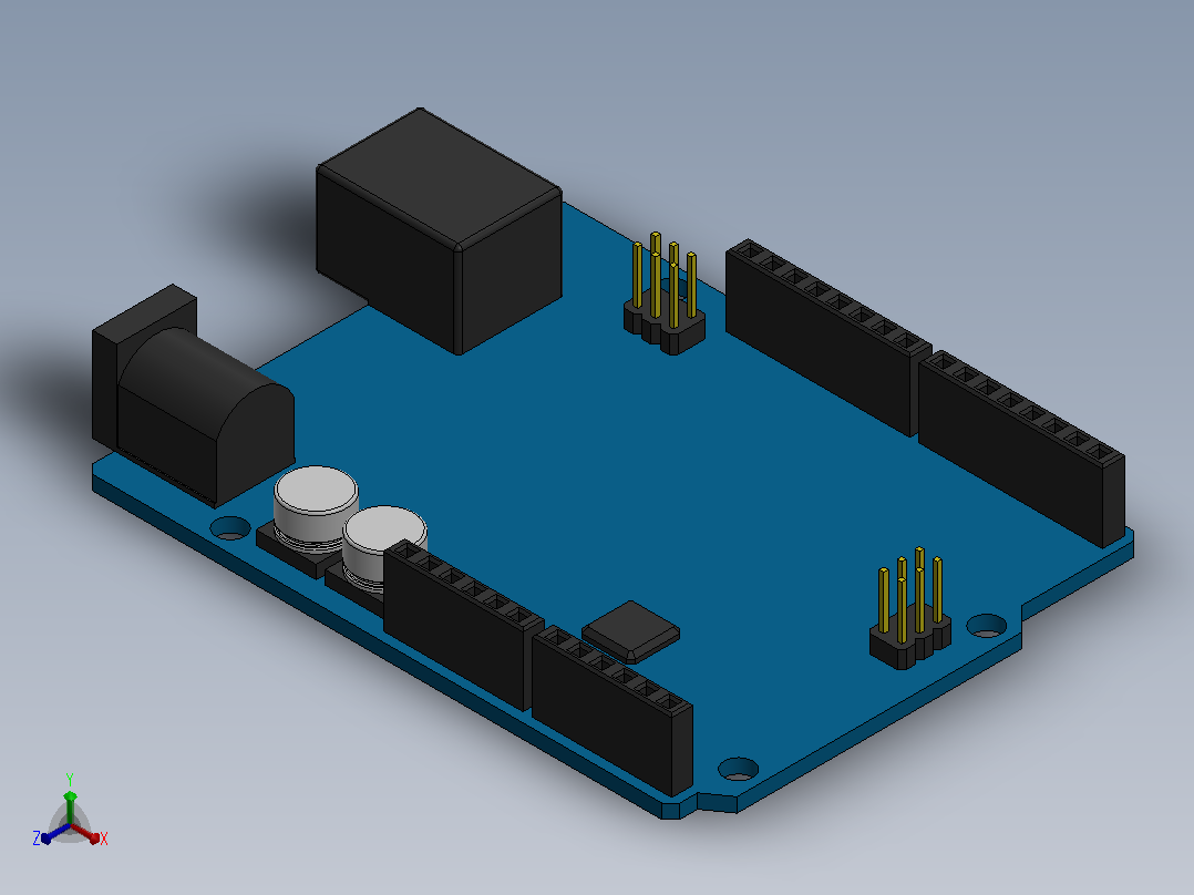 Arduino UNO R3正等轴测图