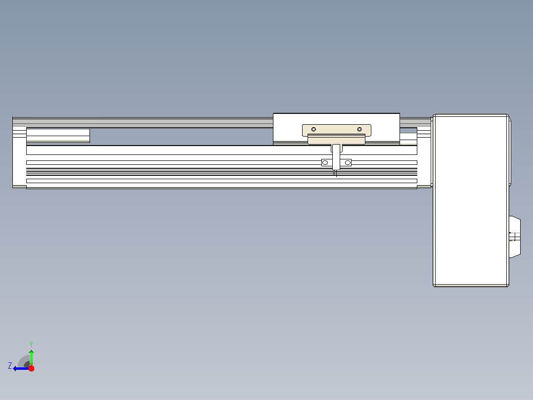 皮带直线轴半封闭可选导轨TPA-HNB-105D-90-L150-LP-Y-P20-N3右视图