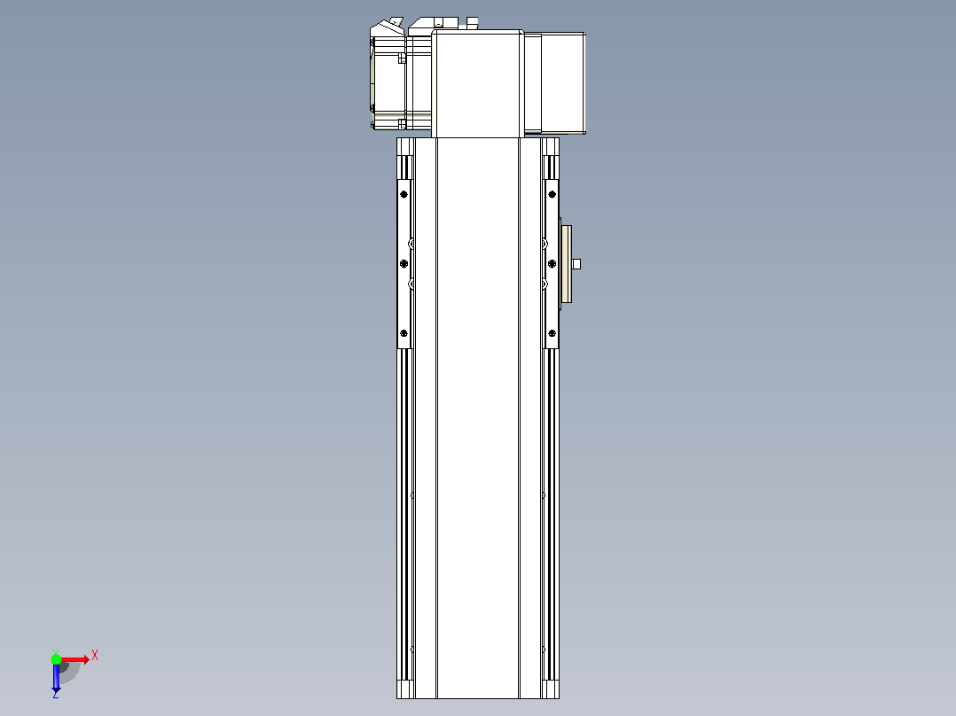皮带直线轴半封闭可选导轨TPA-HNB-105D-90-L150-LP-Y-P20-N3俯视图