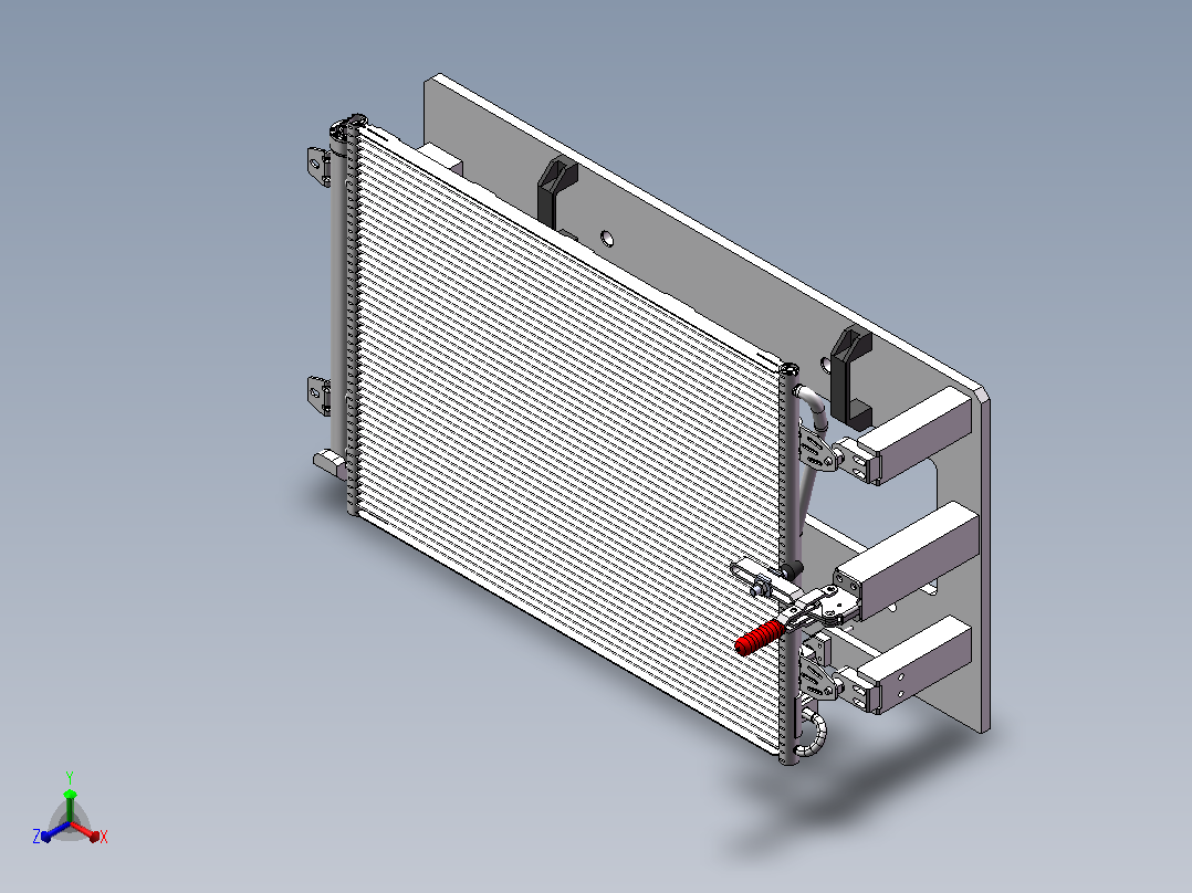 汽车空调冷凝器装配工装正等轴测图