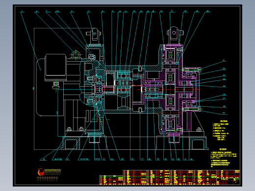 提升机装配剖面详图