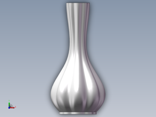 玻璃花瓶3D模型前视缩略图
