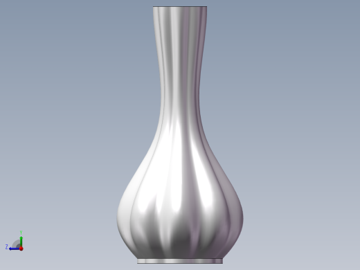 玻璃花瓶3D模型右视缩略图