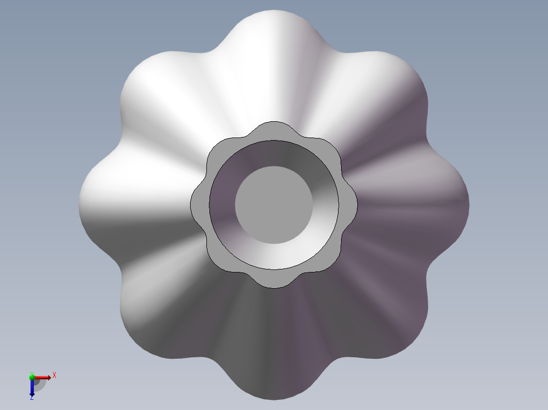 玻璃花瓶3D模型俯视图