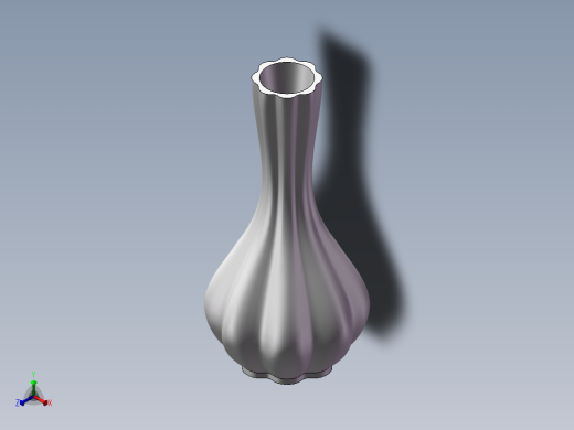 玻璃花瓶3D模型正等轴测缩略图
