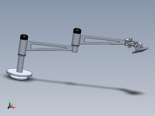 monitor arm显示器伸缩臂支架3D图纸 Solidworks设计主视缩略图
