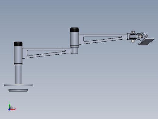 monitor arm显示器伸缩臂支架3D图纸 Solidworks设计前视缩略图