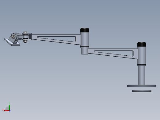 monitor arm显示器伸缩臂支架3D图纸 Solidworks设计后视缩略图