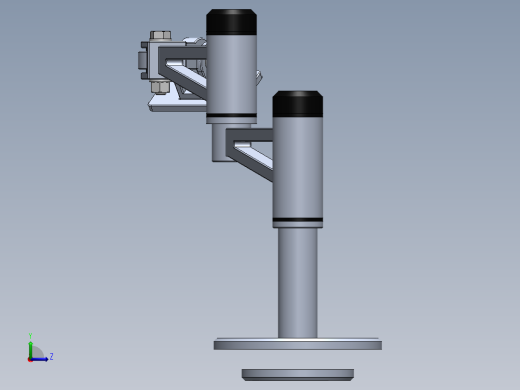 monitor arm显示器伸缩臂支架3D图纸 Solidworks设计左视缩略图