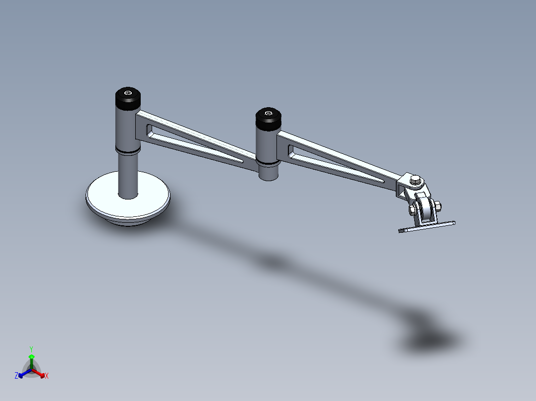 monitor arm显示器伸缩臂支架3D图纸 Solidworks设计正等轴测图