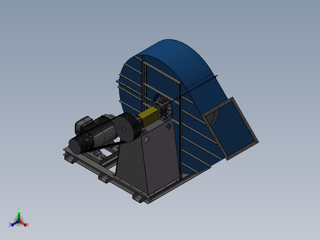 自动化排风机正等轴测图