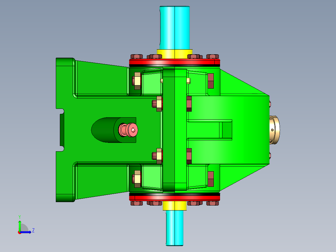 HGT一级减速器3D数模图纸 CATIA设计左视图