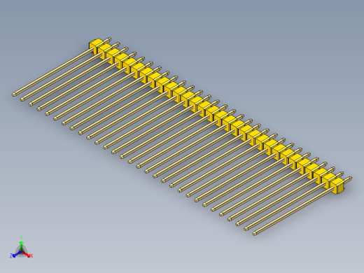 彩色公头100mil（2.54mm）系列-DS1021_yellow_1x30p_100mil_Type43_rev1.0