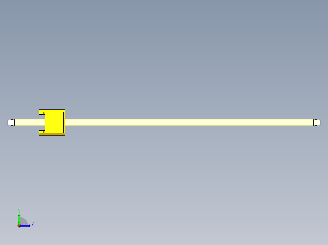 彩色公头100mil（2.54mm）系列-DS1021_yellow_1x30p_100mil_Type43_rev1.0左视图