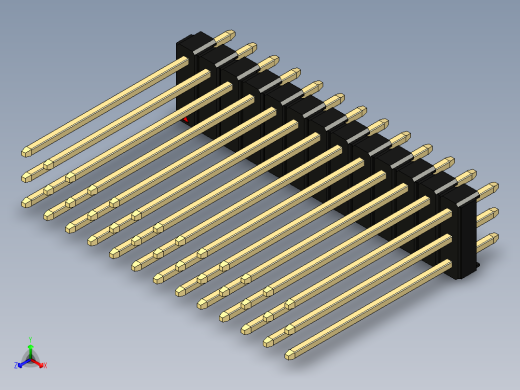 彩色公头100mil（2.54mm）系列-DS1021_black_3x13p_100mil_Type19_rev1.0