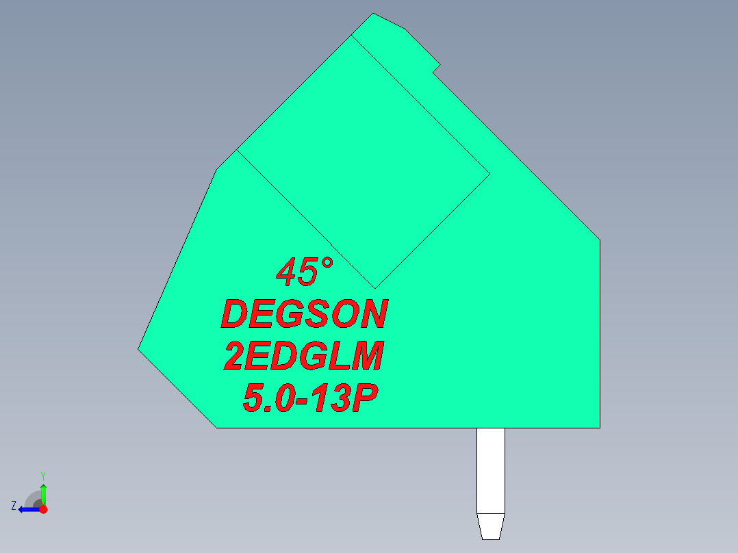 DEGSON 2EDG（M） 系列 5.0mm 螺丝锁紧可插拔接线端子组-2EDGLM-5.0-13P-14-00AH右视图