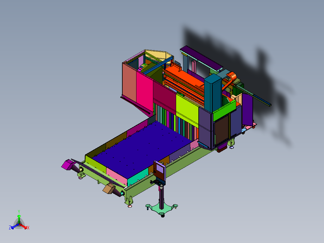 大型台式数控GM-2-5AX5轴锥度铣床正等轴测图