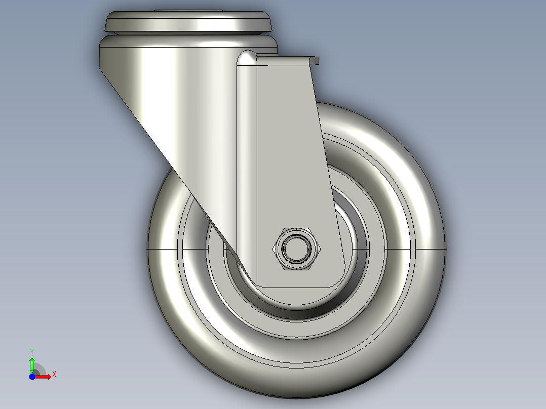 标准脚轮-WH-5074-76 4in SWIVEL BOLT HOLE MOUNTING H=129前视图