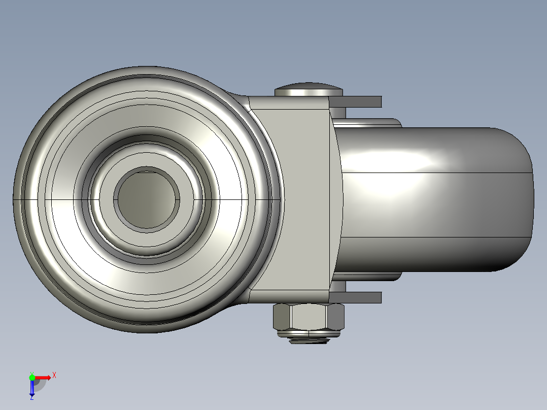 标准脚轮-WH-5074-76 4in SWIVEL BOLT HOLE MOUNTING H=129俯视图