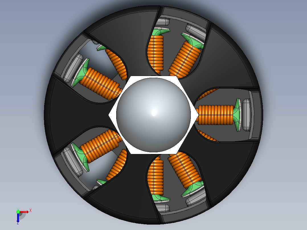 直流无刷四轴飞行器马达2204-2300kv俯视图
