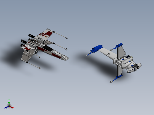x-wing飞船正等轴测缩略图