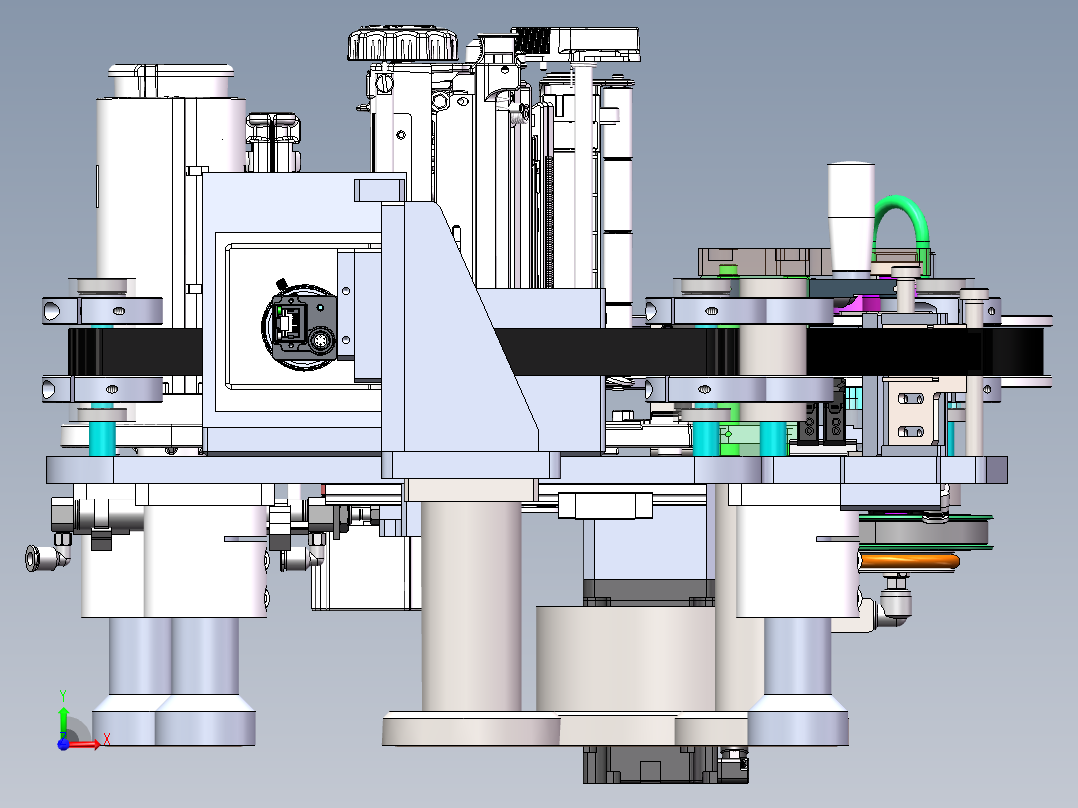 在线打印在线检查自动剥标机-飞达前视图