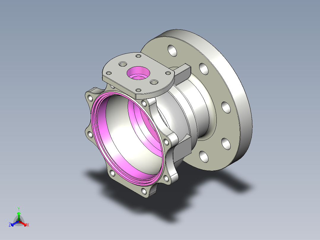 管道手动球阀-水管开关阀-手动阀门User Library-Flange C300DN100_FC300DN100.BP主视图