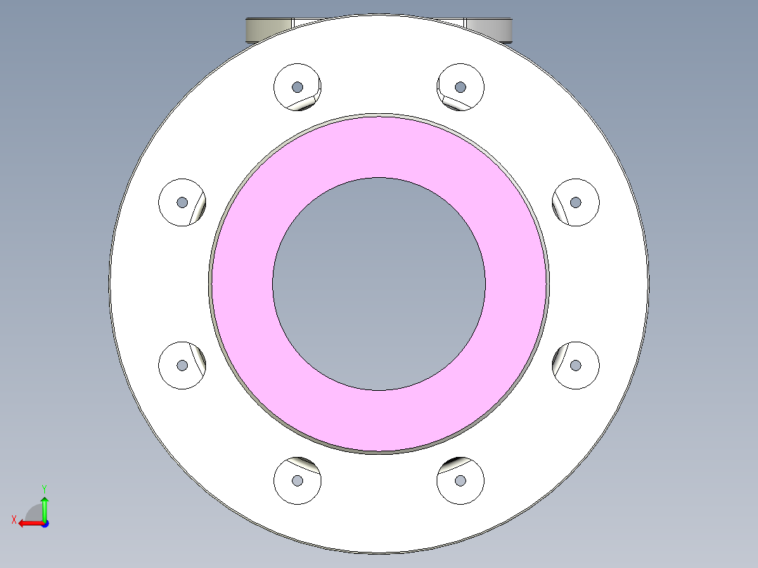 管道手动球阀-水管开关阀-手动阀门User Library-Flange C300DN100_FC300DN100.BP后视图