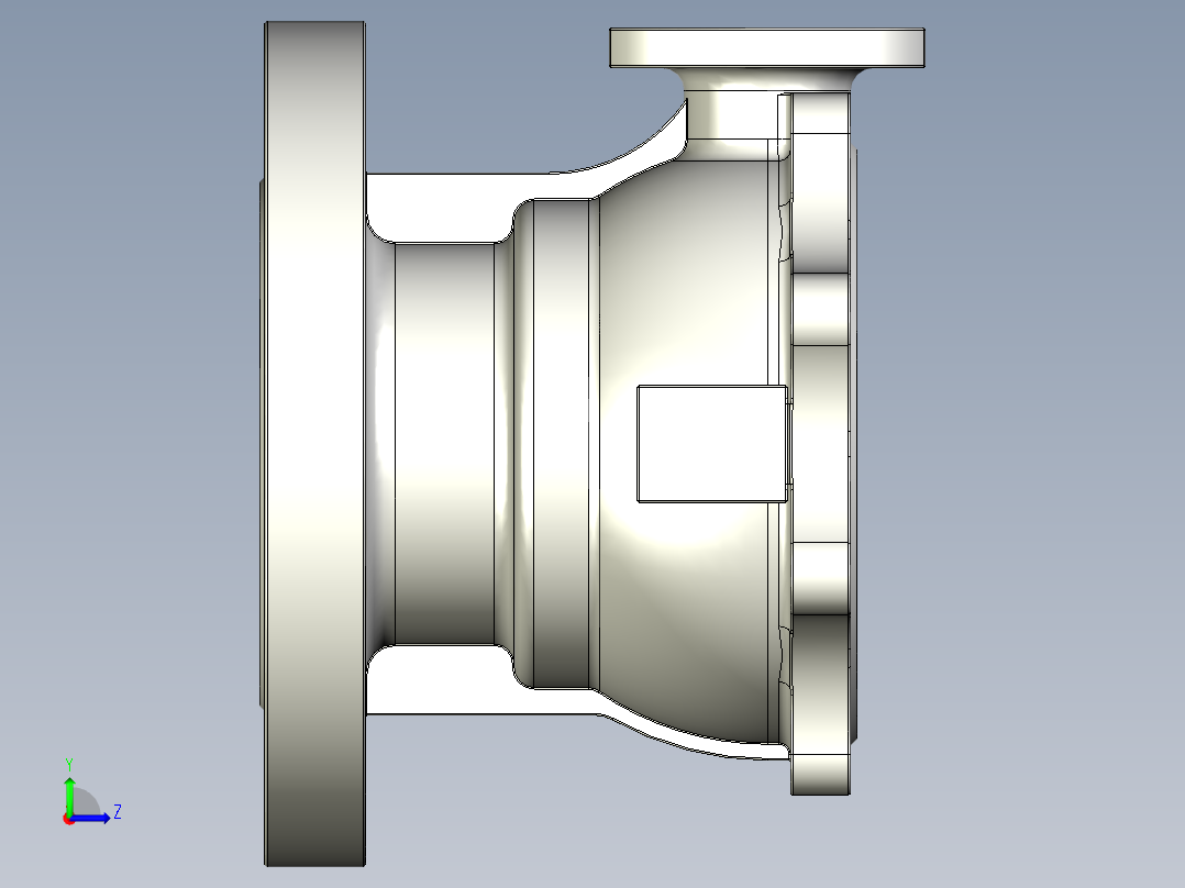 管道手动球阀-水管开关阀-手动阀门User Library-Flange C300DN100_FC300DN100.BP左视图