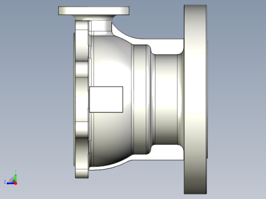 管道手动球阀-水管开关阀-手动阀门User Library-Flange C300DN100_FC300DN100.BP右视缩略图