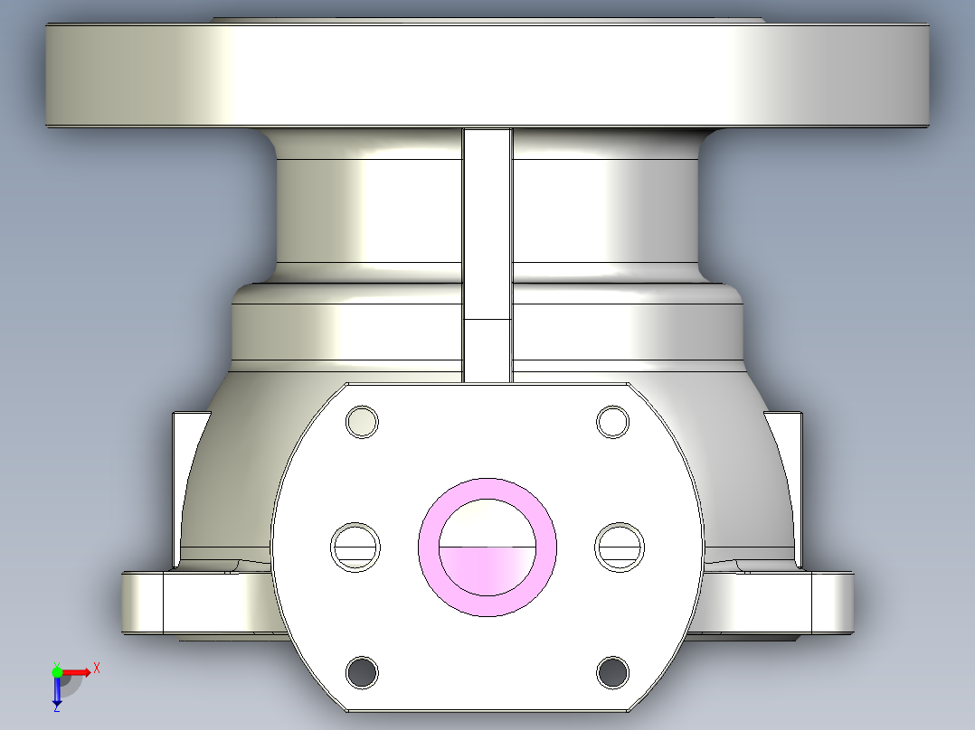 管道手动球阀-水管开关阀-手动阀门User Library-Flange C300DN100_FC300DN100.BP俯视图