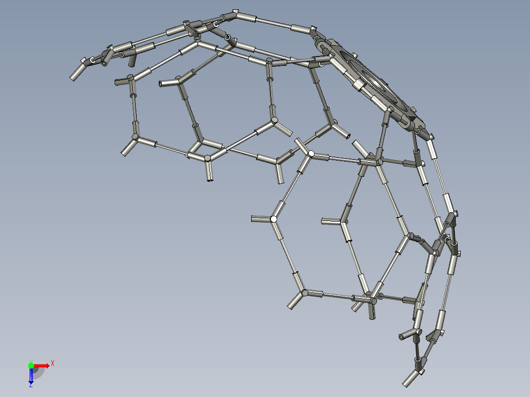 无人机加球体外壳整体装配俯视图