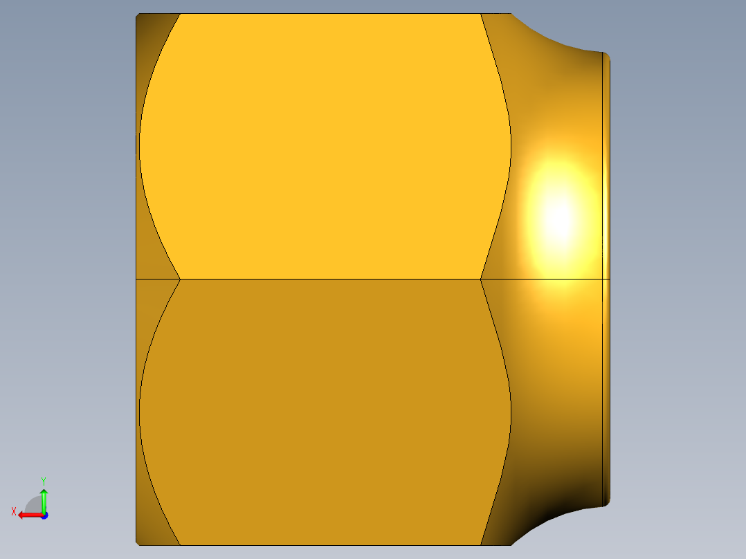 扩口式工业通用硬管接头Short Forged Nut 14FSX-12后视图