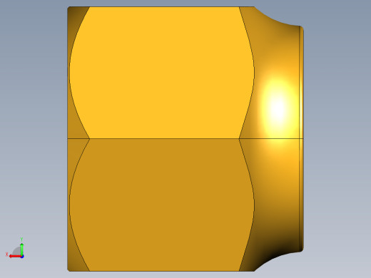 扩口式工业通用硬管接头Short Forged Nut 14FSX-12后视缩略图