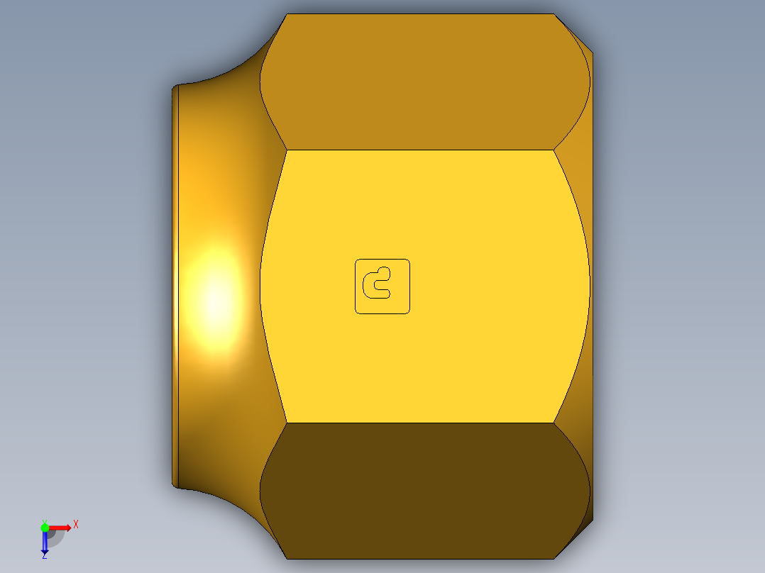 扩口式工业通用硬管接头Short Forged Nut 14FSX-12俯视图