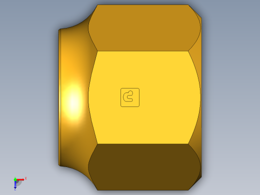 扩口式工业通用硬管接头Short Forged Nut 14FSX-12俯视缩略图