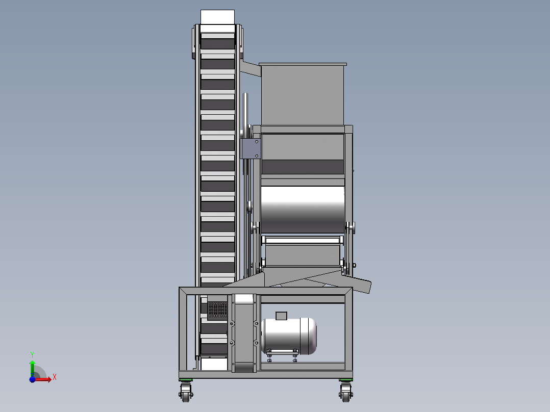 花生剥壳机模型图前视图
