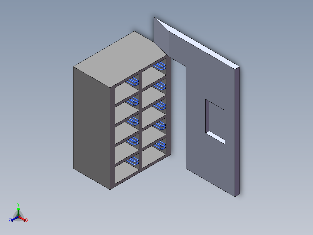 自行车立体车库正等轴测图
