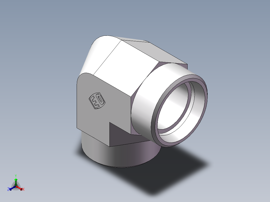 弯接头-W、1C9-36正等轴测图