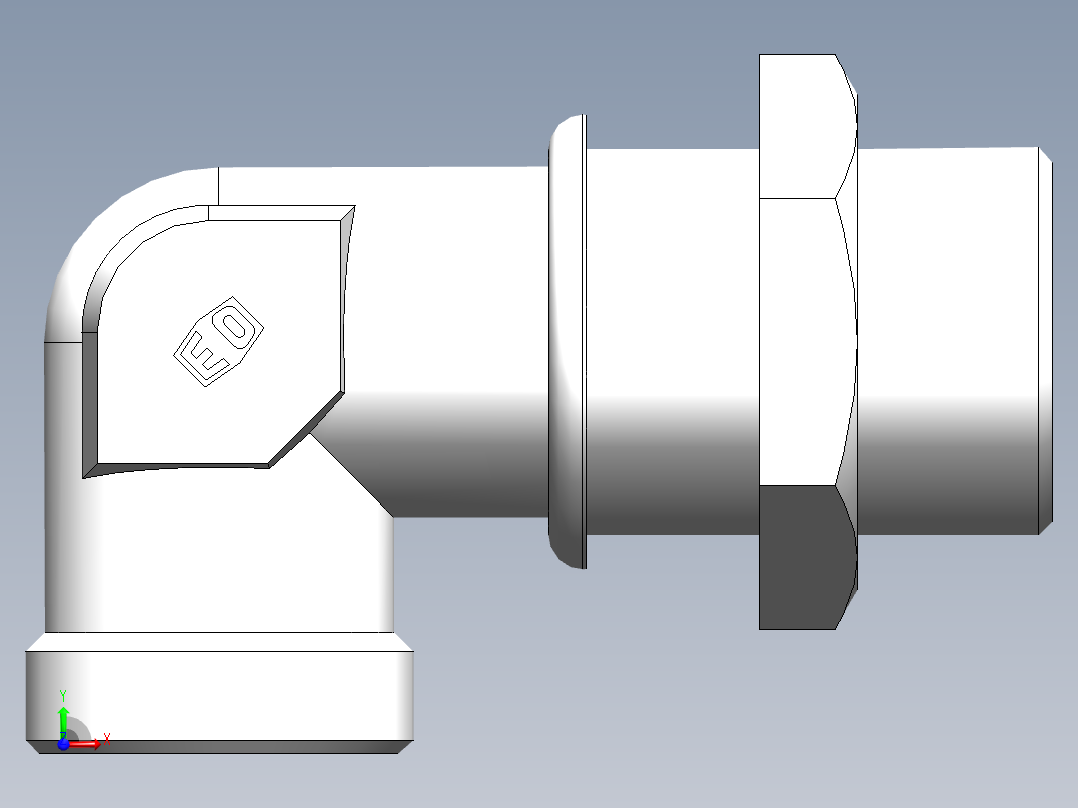 直角过板接头、6C9-36LN前视图